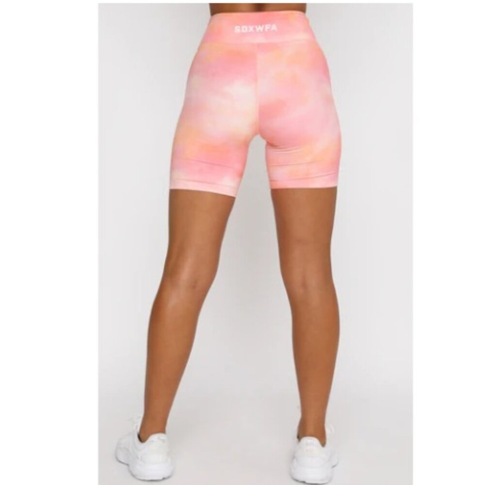 White Fox Cali Babe Cropped Sweater & Biker Short SET, Pink Sunset | Size Small - Picture 5 of 14